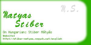 matyas stiber business card